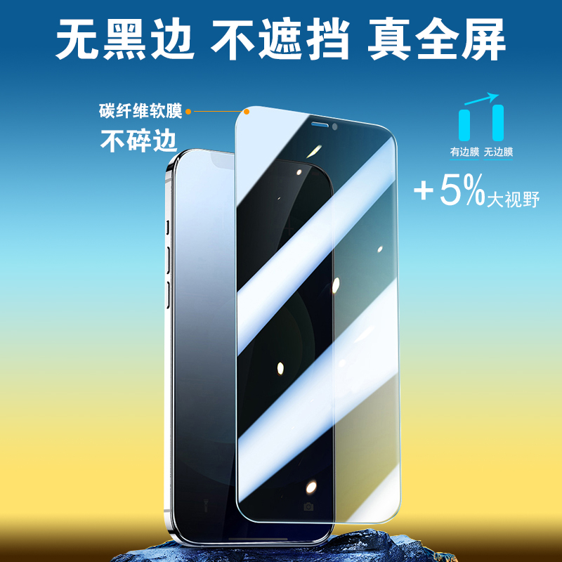 适用苹果16pro防窥膜15promax360度13防偷窥iphone13防窥视13pro窥视12全屏11防偷看xr非钢化15pro不碎边16