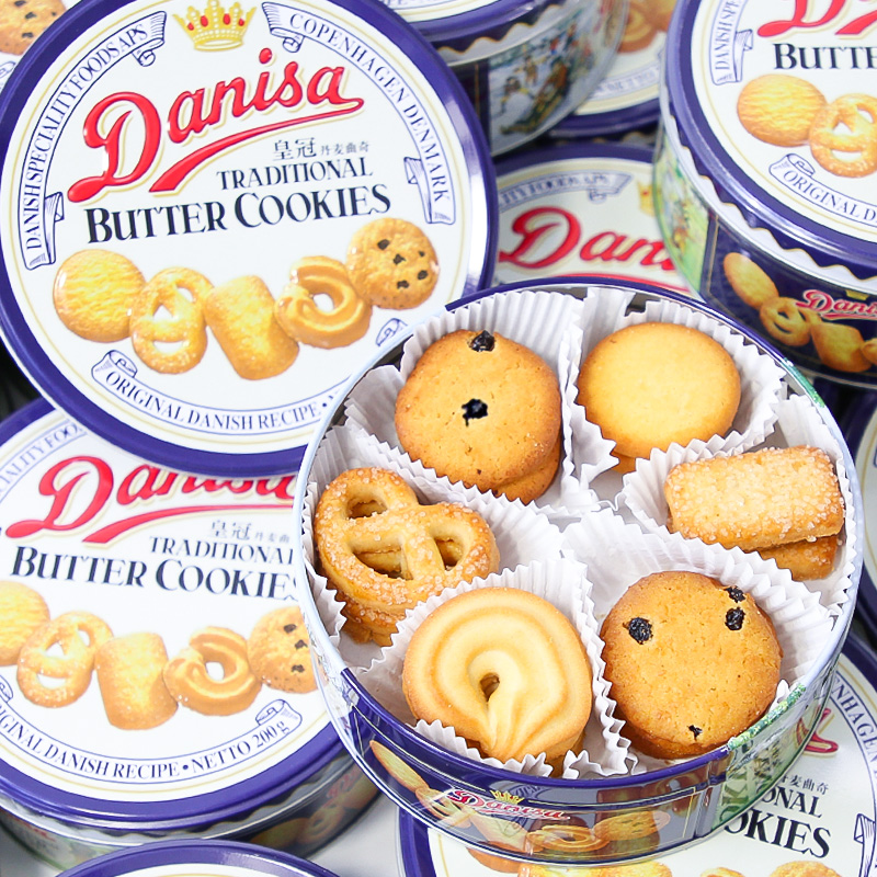 【伴手礼礼盒装】Danisa皇冠丹麦曲奇饼干200g/368g铁盒进口零食