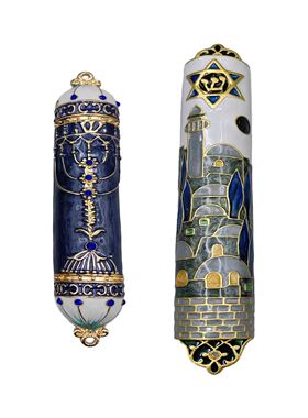 Jewish Mezuzah Case Cover Handcrafted Zinc Alloy Home Blessi