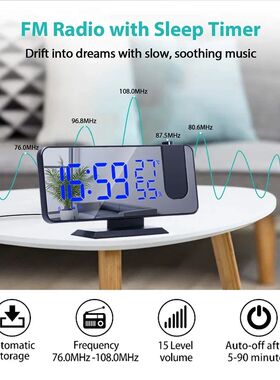 LED Digital Projection Alarm Clocks USB Electronic Ceiling P