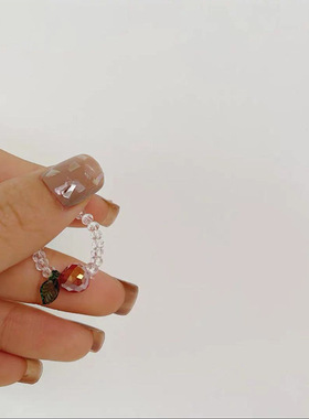 韩国新款春季新品可爱ins水晶水果串珠弹力手绳手链彩色少女