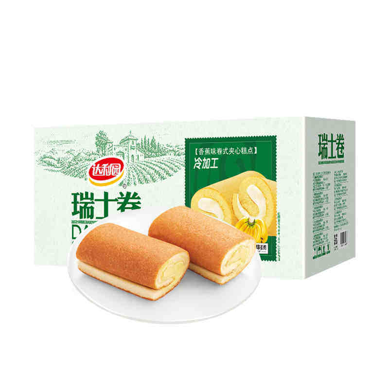 达利园整箱3斤夹心软解饿瑞士卷 达利园俊翡西式糕点