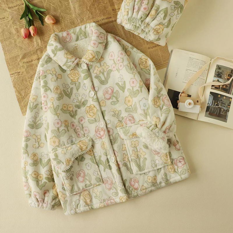 羊羔绒双层珊瑚绒卡通睡衣女法兰绒秋冬季韩版家居服女可爱套装,淘宝优惠券,粉丝福利购,淘宝优惠卷