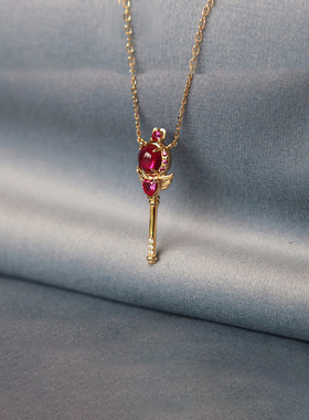 美少女战士魔法棒项链s925银镀金