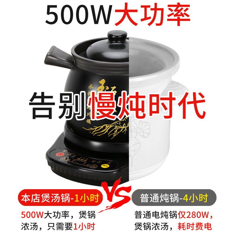 煲汤锅家用多功能炖锅插电用电砂锅 奇德旺电炖/煮粥锅/文火炉