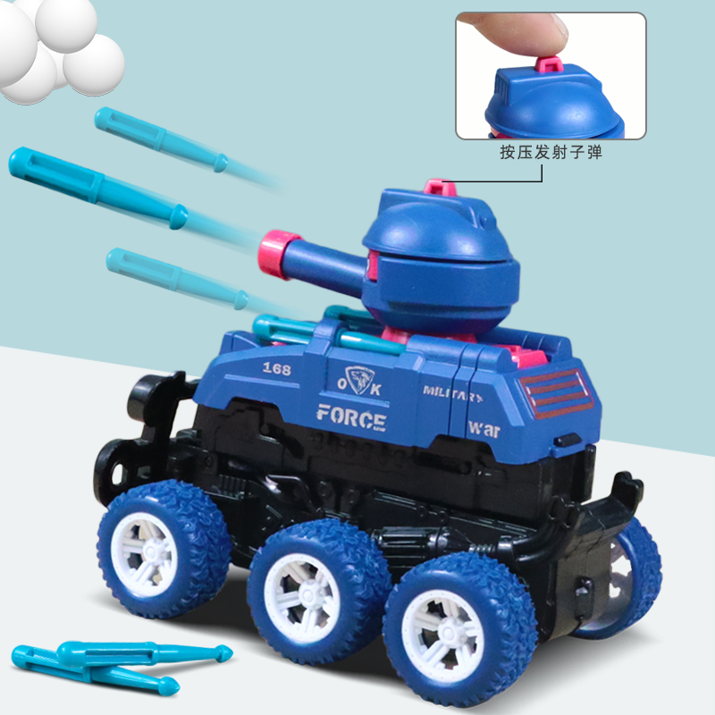 儿童碰撞变形惯性坦克车可发射玩具仿真行走小车子模型男女孩礼品 - 图2