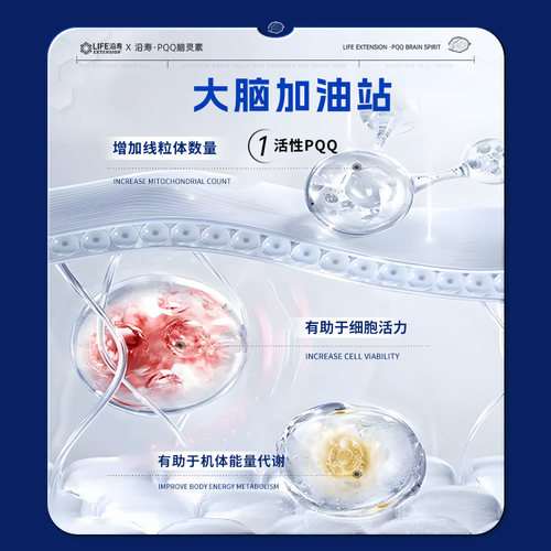 沿寿LIFE高含量PQQ线粒体优化吡咯喹啉醌辅酶q10脑活素记忆力胶囊 - 图3
