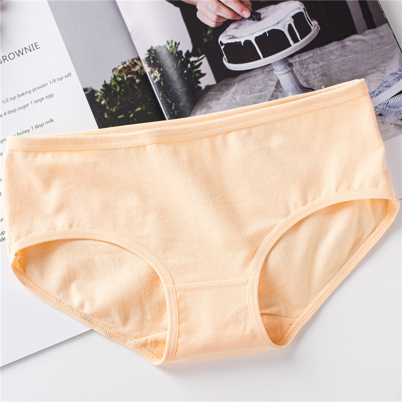 女纯棉抗菌少女日系黑白色中腰内裤 巧芷卉内裤