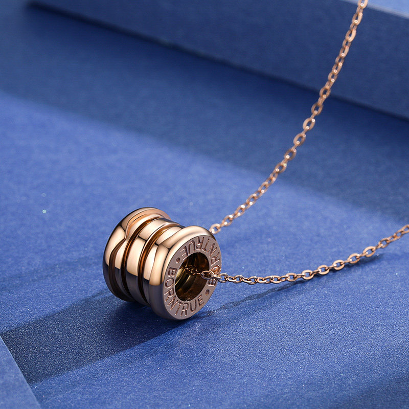 海漾小蛮腰女玫瑰金色弹簧锁骨链 海漾珠宝项链