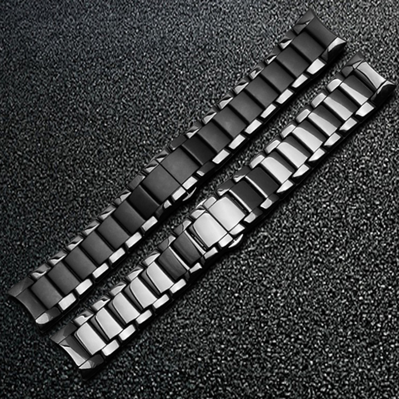 阿玛尼陶瓷手表带男适用AR1452 1451 AR1410 AR1400黑色磨砂表链-图3