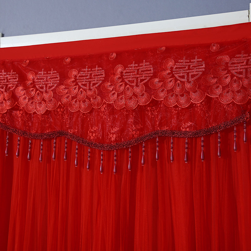 新款门帘家用免打孔大红色纱帘子结婚婚庆房门隔断帘遮挡帘魔术贴,淘宝优惠券,粉丝福利购,淘宝优惠卷