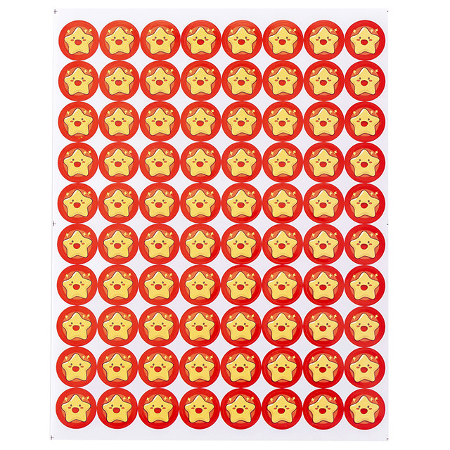Cute little red star children's reward stickers for teachers