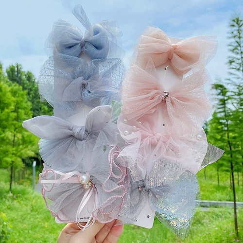 Детская заколка для волос с бантиком, шпильки для волос, детский аксессуар для волос, милая заколка-крабик для принцессы