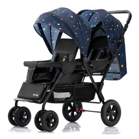 Shubei love twin stroller can sit and lie down foldable