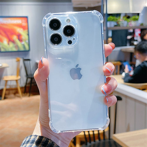 适用苹果16promax手机壳17e新款四角气囊防摔透明iPhone15保护套14全包13简约12硅胶11高级感plus男女款miniE - 图1