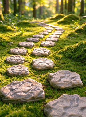 仿真森林石头小路造景微景观摆件
