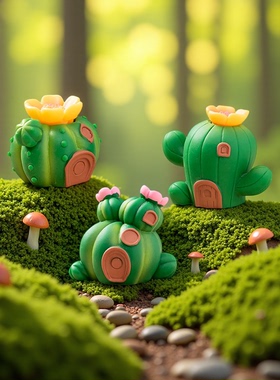 仙人掌微景观摆件创意可爱多肉