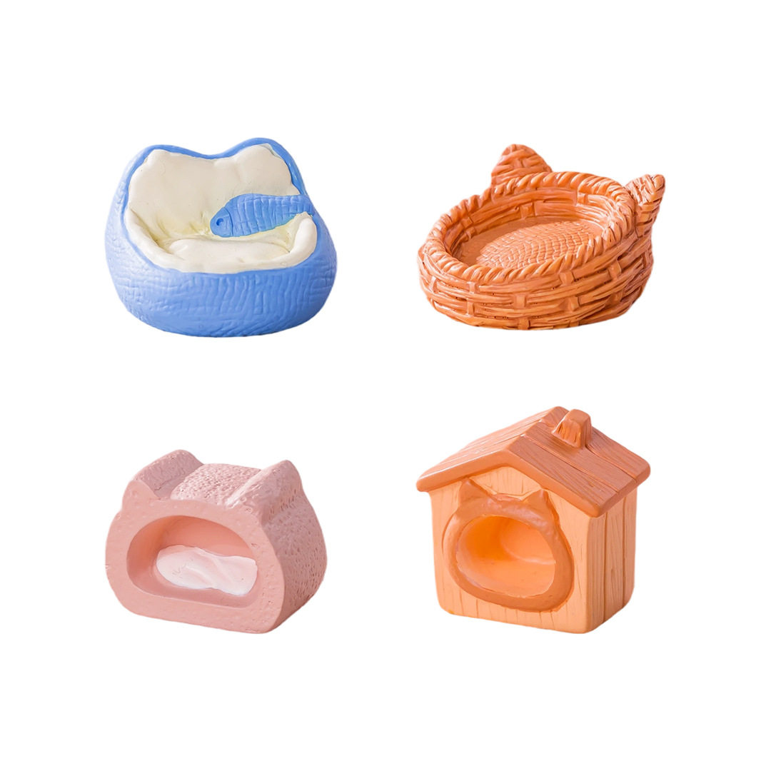 娃娃屋DIY装饰品可爱萌宠治愈系卡通小猫咪创意猫窝桌面小摆件,淘宝优惠券,粉丝福利购,淘宝优惠卷