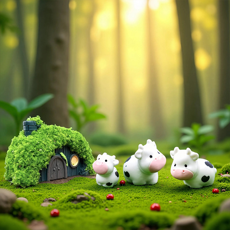 苔藓微景观DIY装饰品盆景花盆可爱一群小奶牛生态瓶造景小摆件,淘宝优惠券,粉丝福利购,淘宝优惠卷