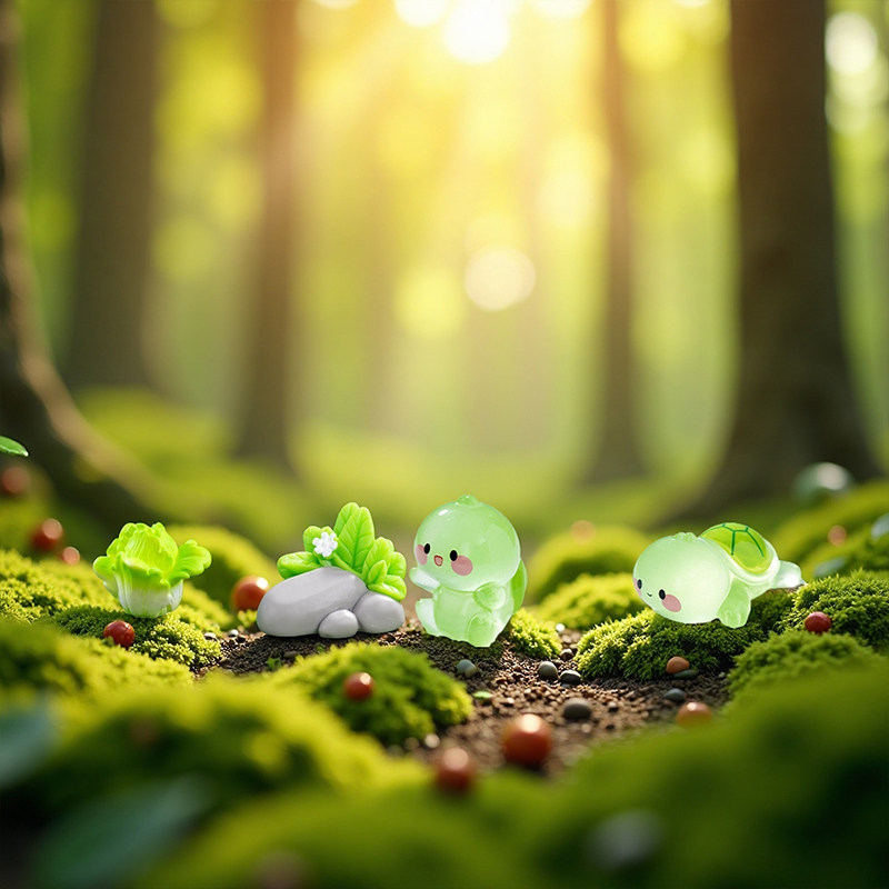 夜光小乌龟公仔小摆件苔藓鱼缸治愈造景微景观生态瓶装饰品摆设,淘宝优惠券,粉丝福利购,淘宝优惠卷