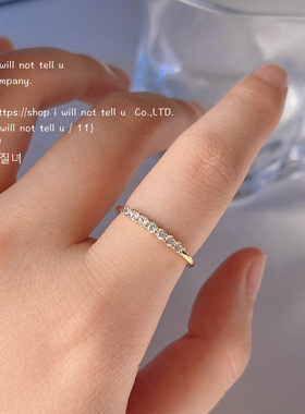 日系CoopKoop镶锆石镀14K品质开口可调节戒指ins时尚新款潮个性