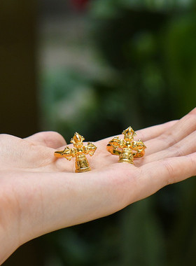 日系coopkoop满愿府「十字杵戒指」金刚杵开口可调节藏式个性复古