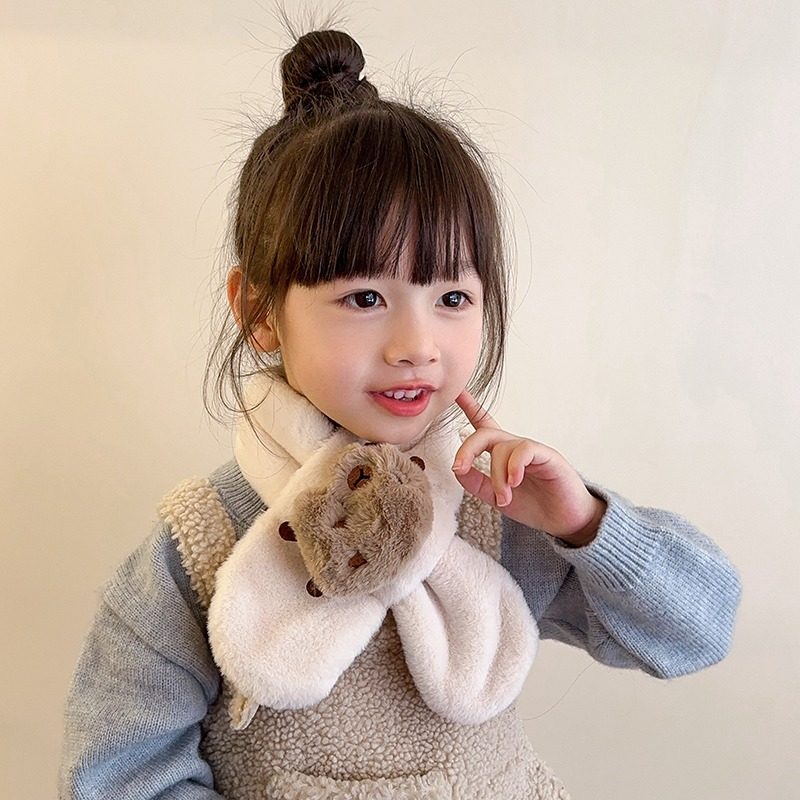 卡皮巴拉可爱儿童围巾2025新款女宝宝加厚保暖交叉式围脖防风脖套,淘宝优惠券,粉丝福利购,淘宝优惠卷