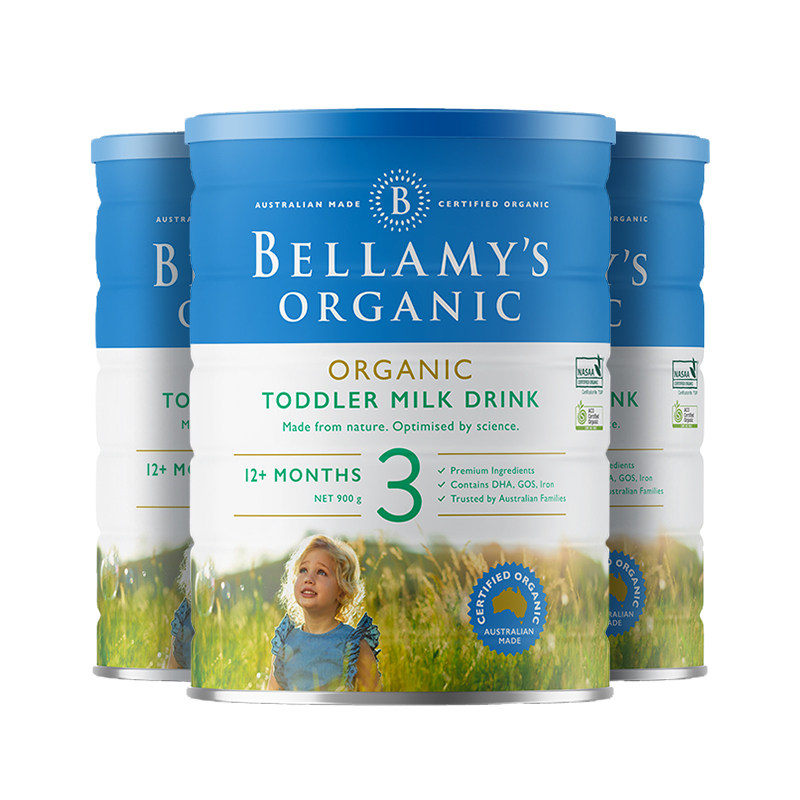 bellamys 3罐装900g澳洲原装进口 mychemist海外婴幼儿牛奶粉