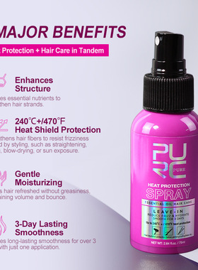 80ML Heat Protectant Spray Thermal and UV Protection Serum