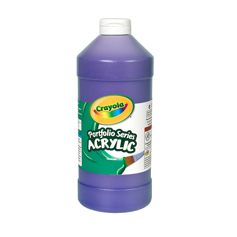 绘儿乐crayola12色丙烯颜料套装大瓶16盎司儿童安全涂鸦墙绘彩绘绘画防水防晒不掉色diy手绘画鞋画衣服