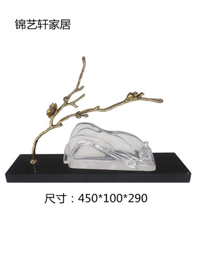 新中式风抽象树脂样板房雕塑摆件