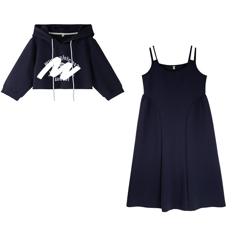 千禧辣妹胖莹莹大码女装2025秋款小众学院风字母卫衣连衣裙套装,淘宝优惠券,粉丝福利购,淘宝优惠卷