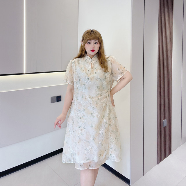 Sweet and slim short style modified cheongsam skirt gentle style