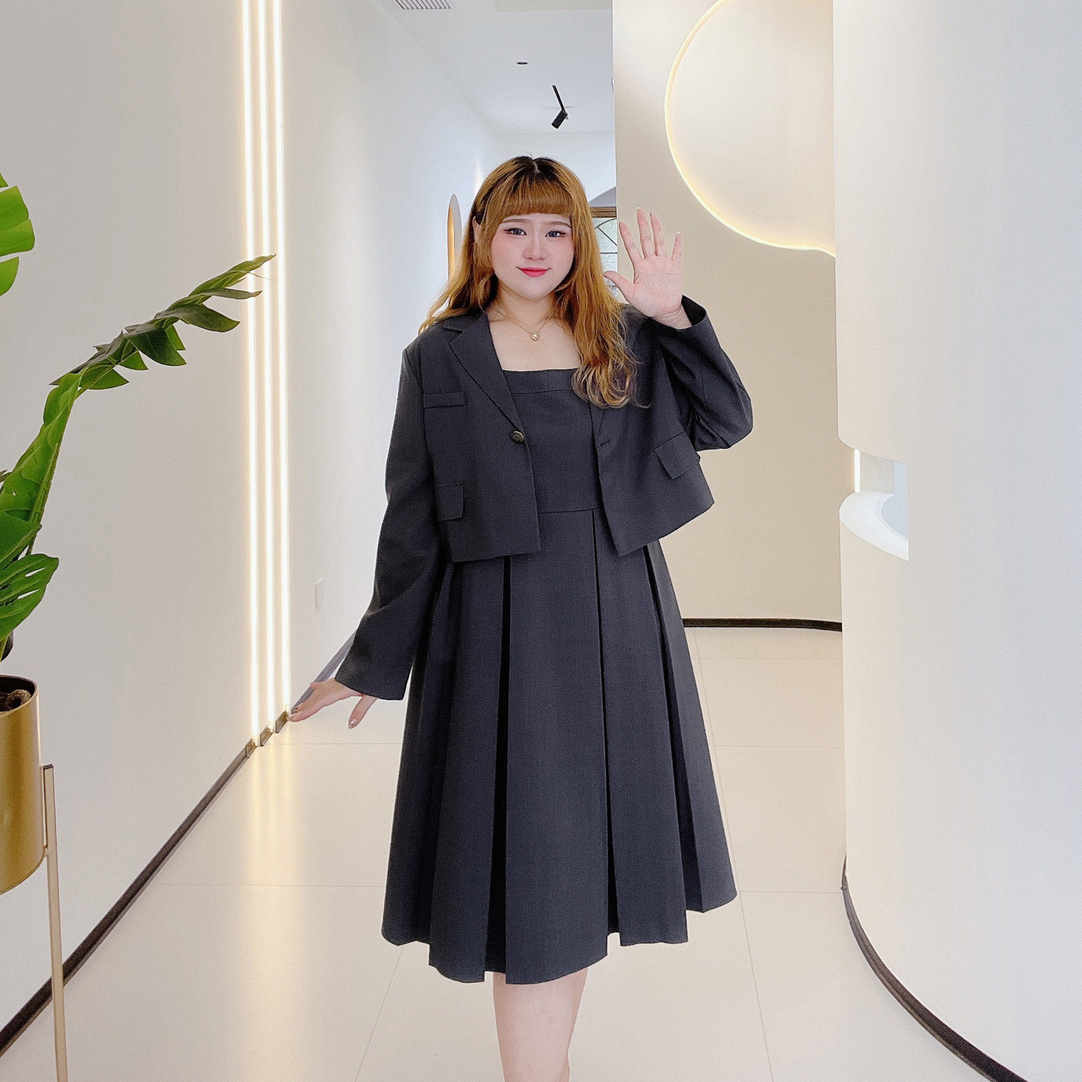 胖莹莹大码女装胖mm小西服外套通勤显瘦吊带裙遮肉时髦套装连衣裙,淘宝优惠券,粉丝福利购,淘宝优惠卷