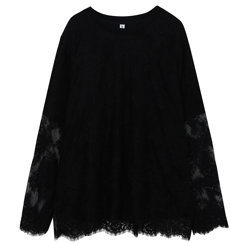 加绒重工蕾丝甜酷胖莹大码女装胖mm炸街元气校园风设计感内搭T恤,淘宝优惠券,粉丝福利购,淘宝优惠卷