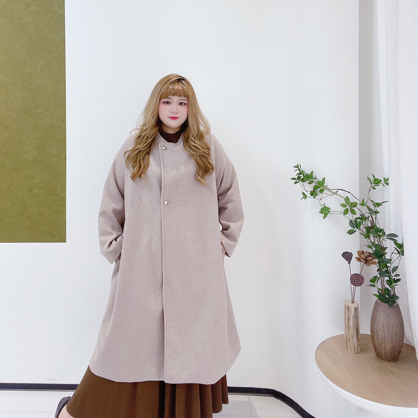 300斤胖莹莹大码女装长款毛呢外套法式气质高级感加肥遮肉呢大衣,淘宝优惠券,粉丝福利购,淘宝优惠卷