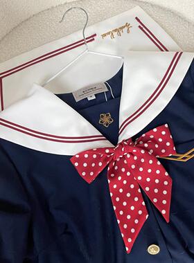春日部 多色波点直条巾手打蝴蝶结jk制服衬衫配饰学生日系百搭