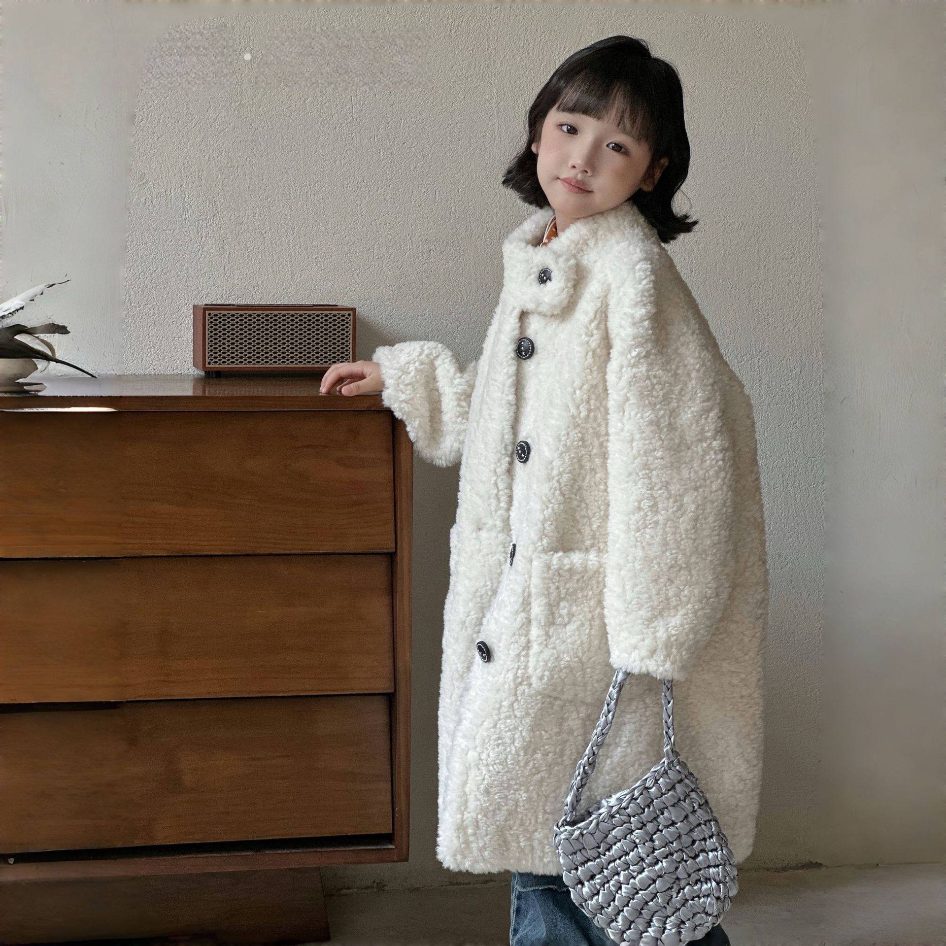 儿童高端轻奢皮草外套仿羊毛皮毛一体中长款中大女童立领毛毛大衣,淘宝优惠券,粉丝福利购,淘宝优惠卷
