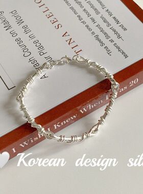 ins手链博主同款绳结S925纯银女