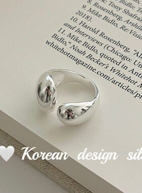 风冷淡风小众银饰纯银设计光面