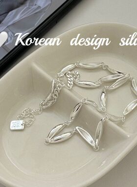 纯银柳叶高级感项链insS925戴叠
