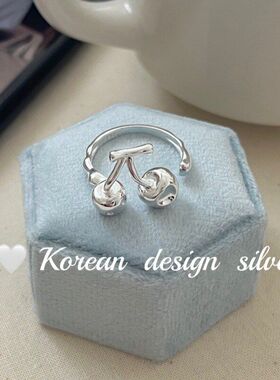 银饰品风亮樱桃甜美ins新款立体