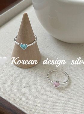 新风韩版银饰甜美简约小清粉爱心