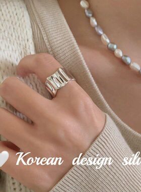 新款韩国戒指纯银亮竖秋冬条纹