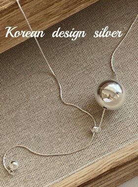 小众S925博主同款毛衣链纯银圆球