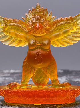 迦楼罗鸟造型琉璃工艺品民族风桌面摆件家居客厅办公室陈列装饰品