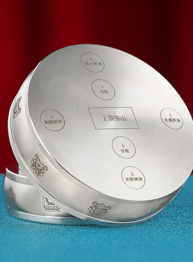 尼泊尔工艺不锈钢曼扎盘迷你便携款藏式曼茶盘三七堆曼扎修盘供佛