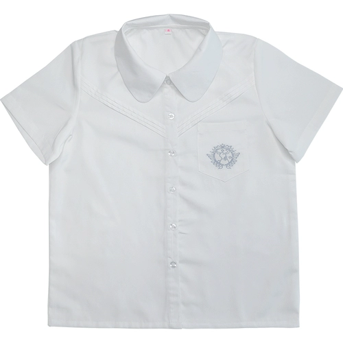 Студенческая юбка в складку, оригинальная японская рубашка для школьников, с вышивкой, короткий рукав