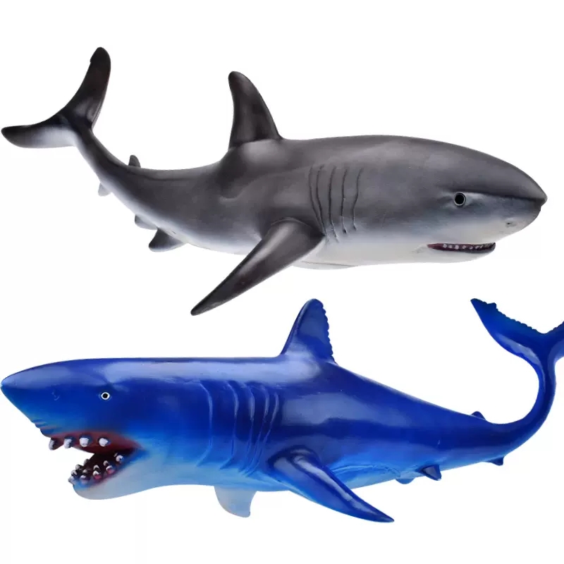 儿童超大号仿真海洋生物玩具大白鲨鲨鱼软胶宝宝认知海底动物模型-图3