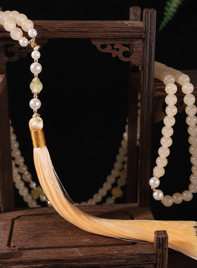 新中式斜挎链璎珞背云项链